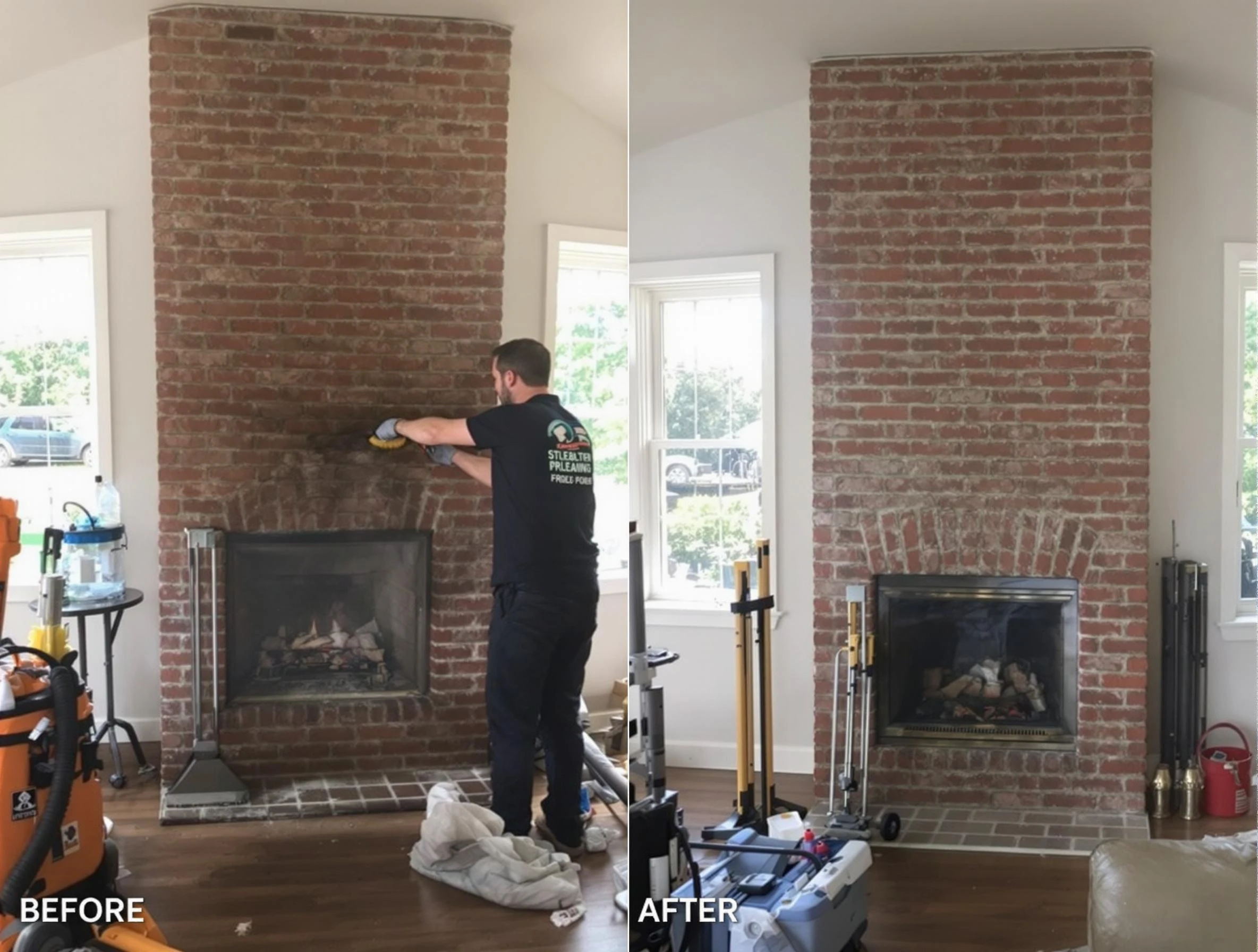 Finished chimney sweeping service by Taunton Chimney Sweep in Taunton, MA