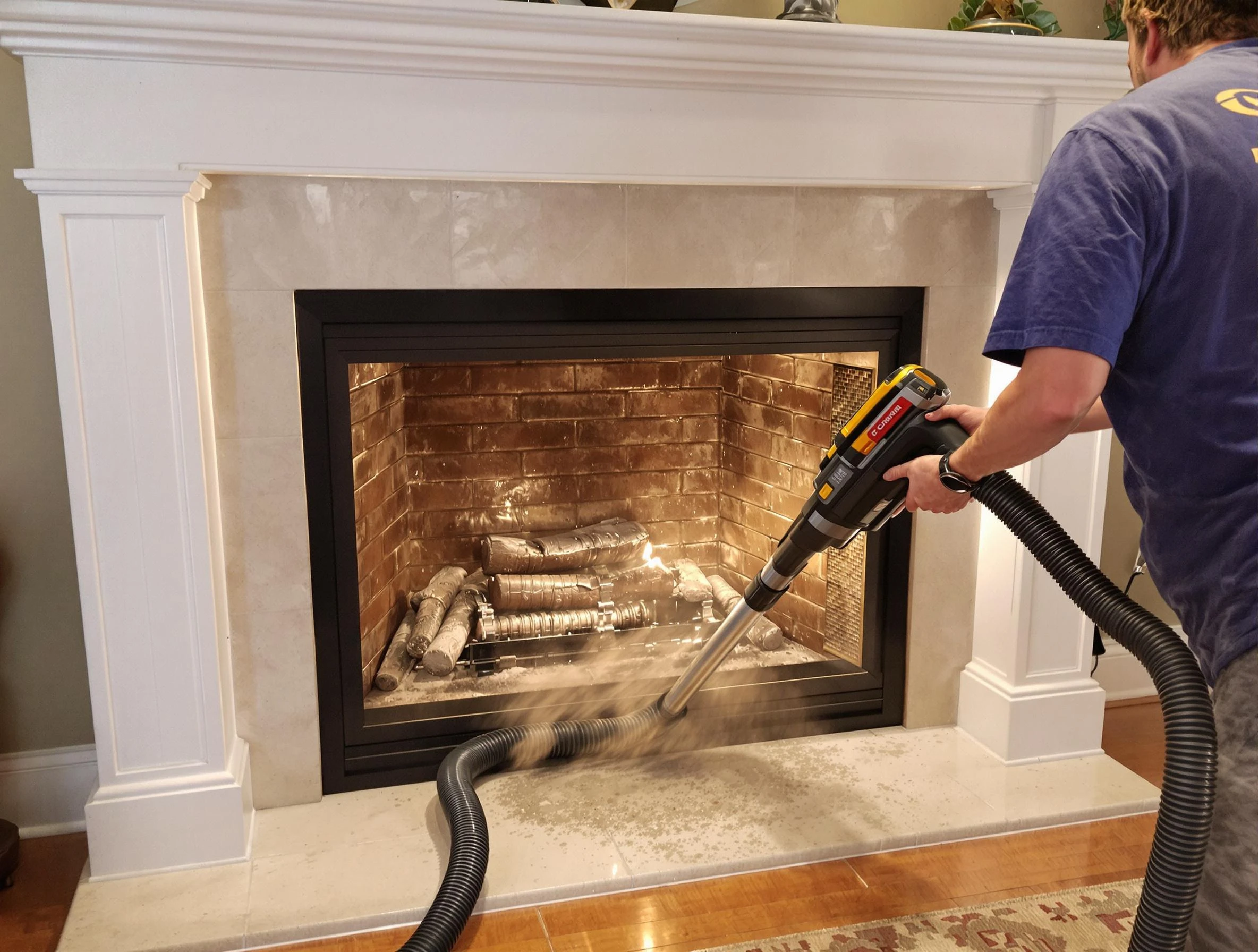 Fireplace cleaning performed by Taunton Chimney Sweep in Taunton, MA