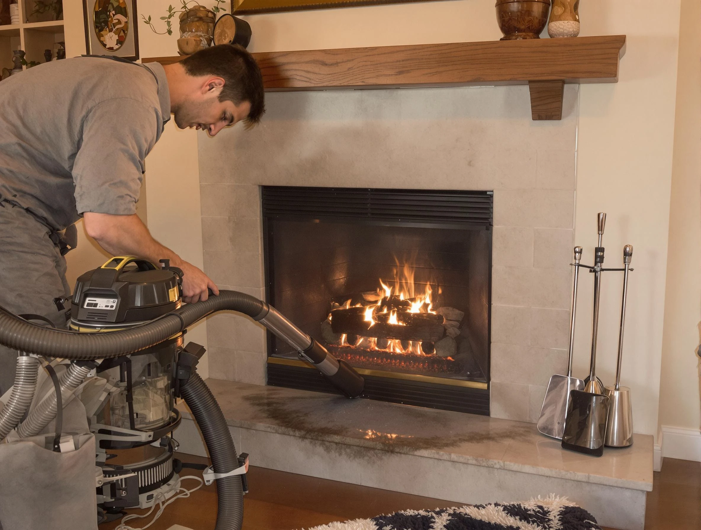 Routine fireplace upkeep by Taunton Chimney Sweep in Taunton, MA