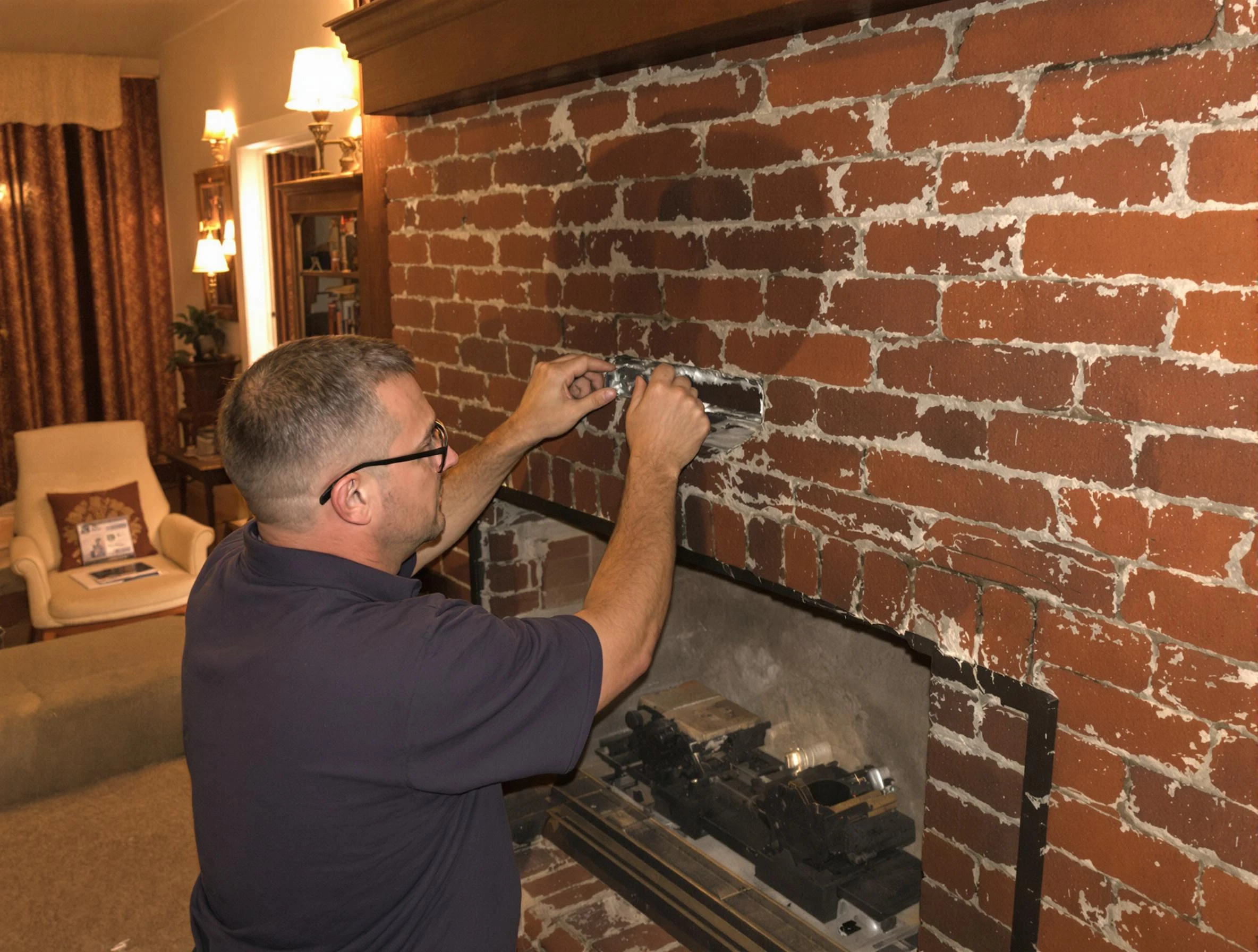 Taunton Chimney Sweep expert fixing a fireplace in Taunton, MA